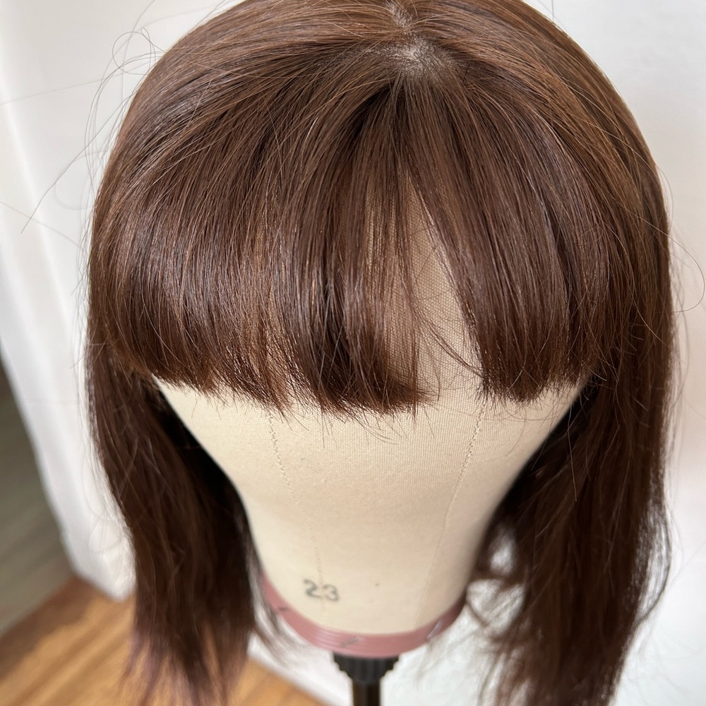 Highline Wigs human hair topper dark chocolate brown